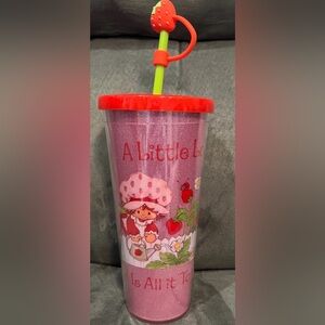 Strawberry Shortcake Tumbler with Straw & Topper New